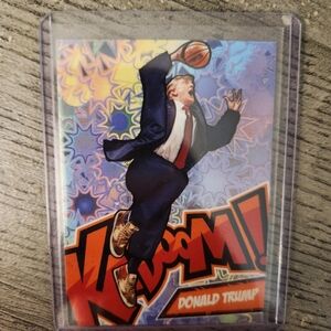 Basketball Trading Card with Colorful Background